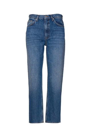 Jean straight taille haute - Bleu