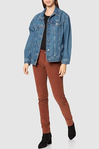 Pantalon regular en velours - Marron