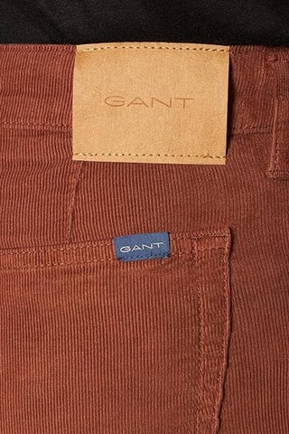 Pantalon regular en velours - Marron