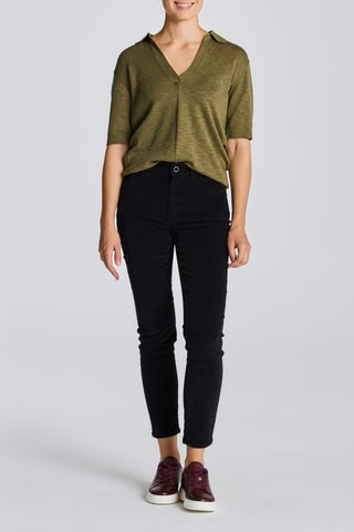 Pantalon slim en velours - Noir