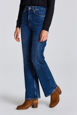 Jean regular taille haute - Bleu