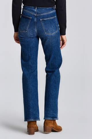Jean regular taille haute - Bleu
