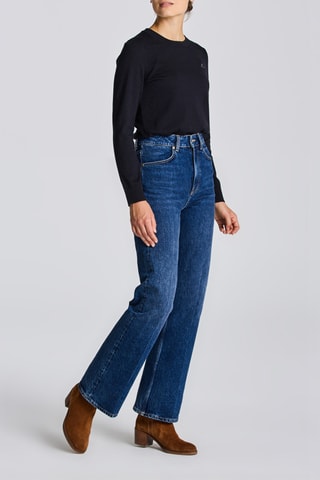 Jean regular taille haute - Bleu