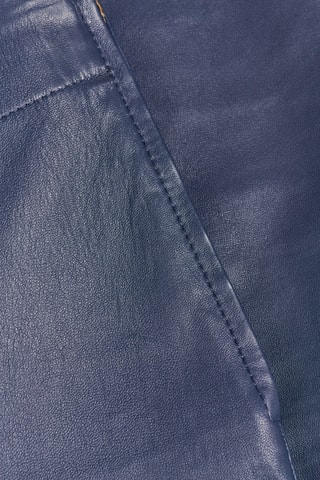 Pantalon skinny en cuir d'agneau - Bleu nuit