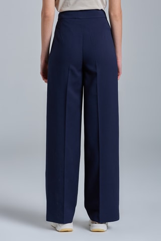Pantalon wide legs taille haute - Bleu nuit