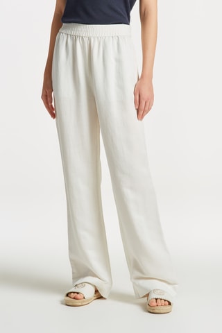 Pantalon wide legs en lin - Ecru