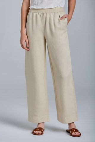 Pantalon regular en lin - Beige