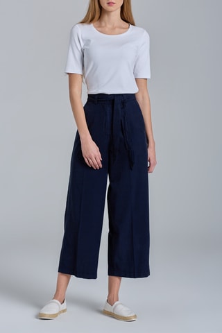 Pantacourt taille haute - Bleu nuit