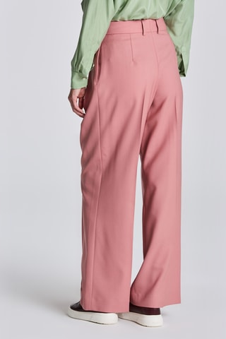 Pantalon wide legs en laine taille haute - Rose