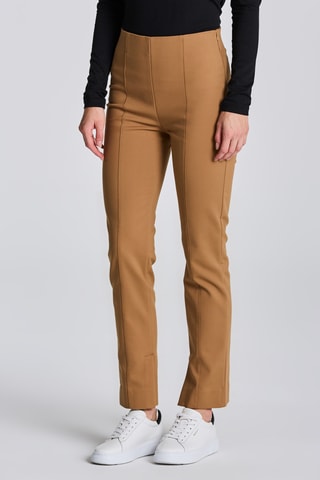 Pantalon slim taille haute - Camel