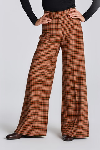Pantalon wide legs taille haute - Marron foncé