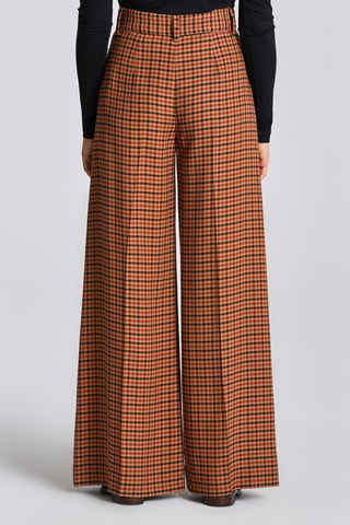 Pantalon wide legs taille haute - Marron foncé
