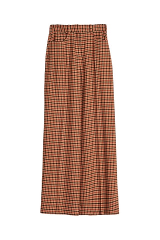 Pantalon wide legs taille haute - Marron foncé