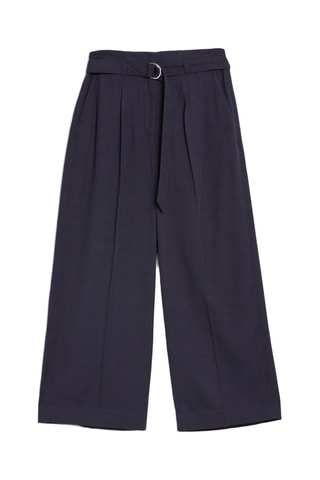 Pantalon large taille haute - Bleu nuit