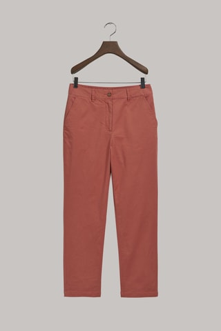 Chino slim taille haute en coton biologique - Rouge brique