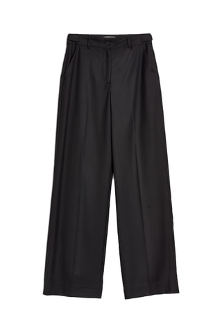 Pantalon droit en laine - Noir