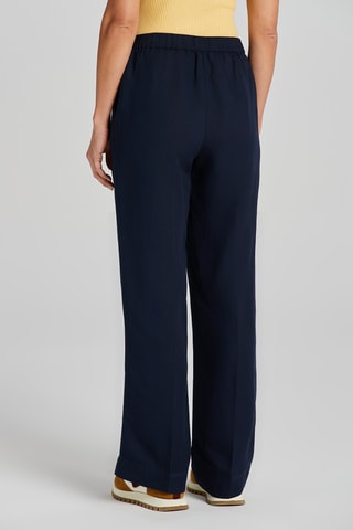Pantalon droit en lin - Bleu nuit