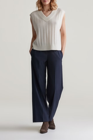 Pantalon wide legs - Bleu nuit