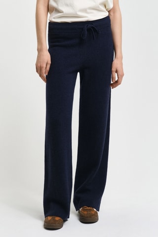 Pantalon regular en laine - Bleu nuit