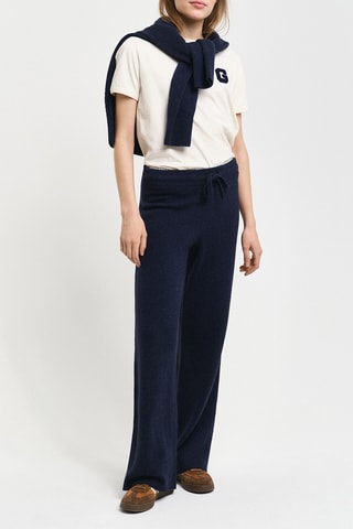 Pantalon regular en laine - Bleu nuit