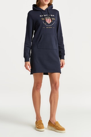 Robe sweat à capuche - Bleu nuit