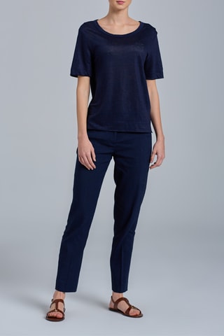 Top en lin - Bleu nuit