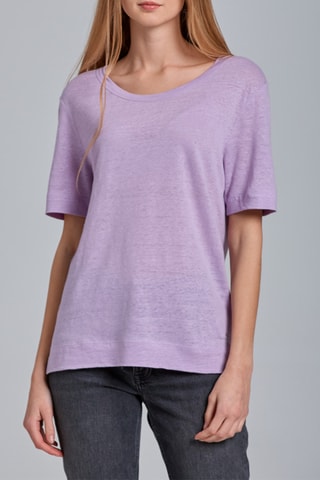 Top en lin - Mauve