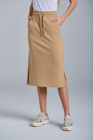 Jupe droite en coton biologique - Kaki