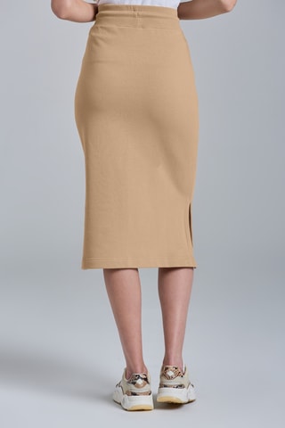 Jupe droite en coton biologique - Kaki