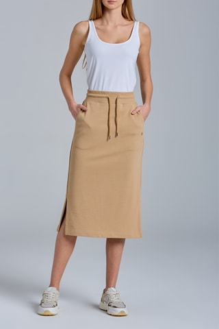 Jupe droite en coton biologique - Kaki