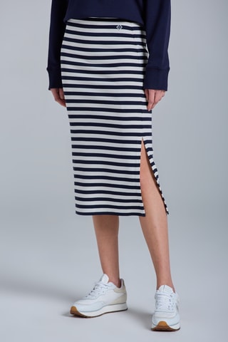 Jupe midi - Bleu marine et blanc