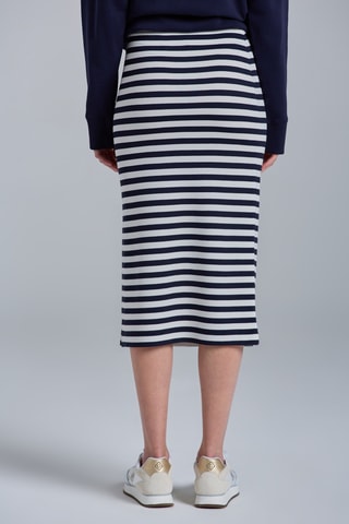 Jupe midi - Bleu marine et blanc