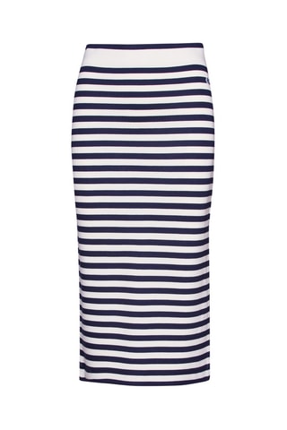 Jupe midi - Bleu marine et blanc