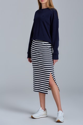 Jupe midi - Bleu marine et blanc