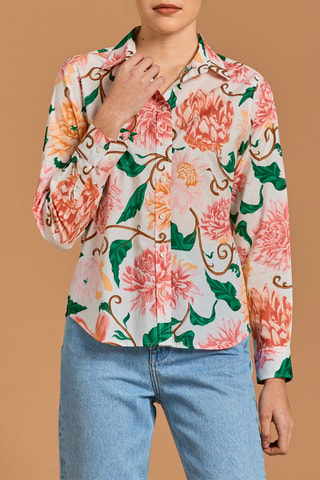 Chemisier regular - Blanc et rose