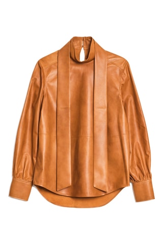 Blouse en cuir d’agneau - Camel