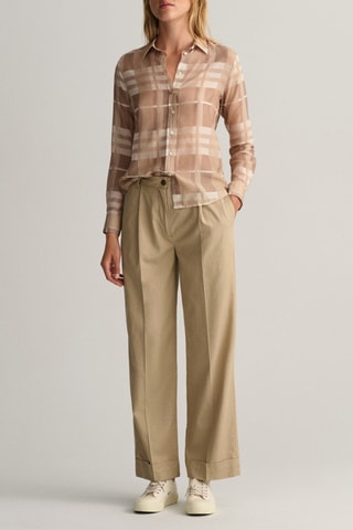 Chemisier regular en soie - Beige et écru