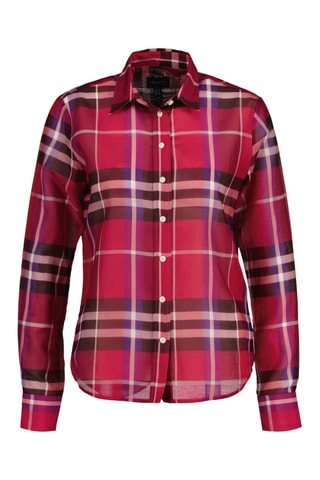 Chemisier regular en soie - Bordeaux et fuchsia