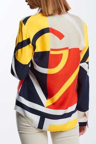 Chemisier regular - Orange et beige