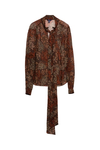 Blouse en soie - Marron