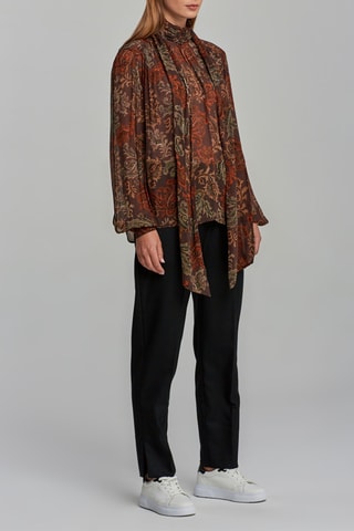 Blouse en soie - Marron