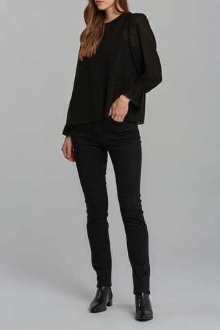 Blouse plumetis - Noir