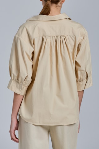 Blouse en coton biologique - Beige clair
