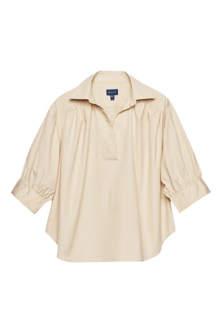 Blouse en coton biologique - Beige clair
