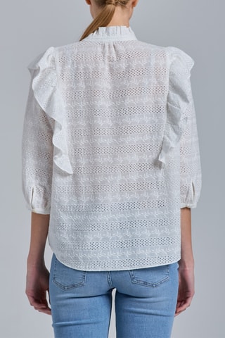 Blouse en broderie anglaise - Blanc