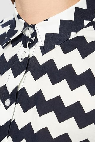 Chemisier regular - Bleu marine et blanc