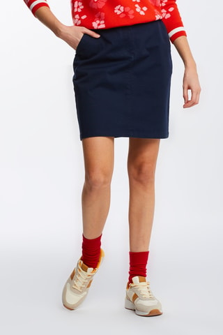 Jupe droite taille haute - Bleu marine