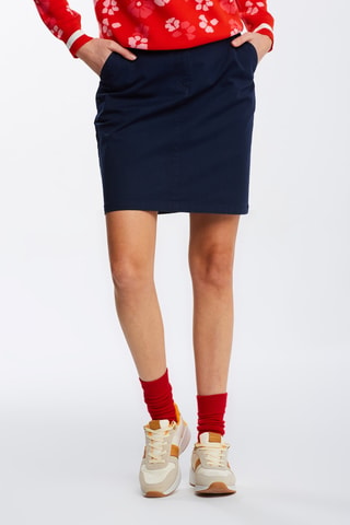 Jupe droite taille haute - Bleu marine