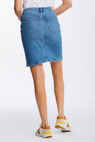 Jupe droite en jean taille haute - Bleu
