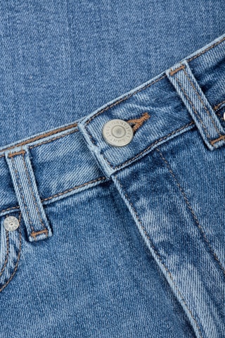 Jupe droite en jean taille haute - Bleu